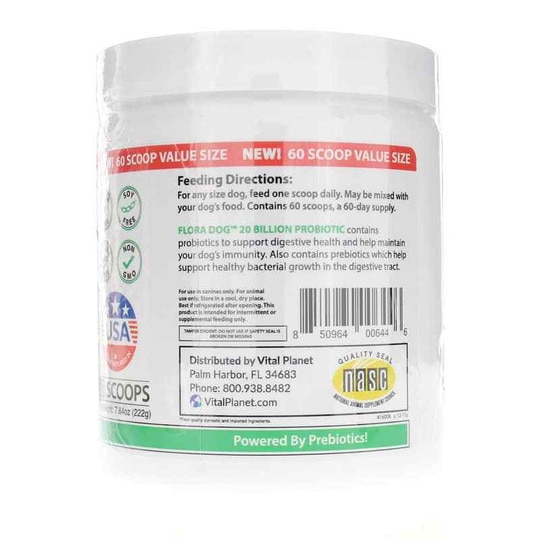 Flora Dog Probiotic 20 Billion CFU Powder, VTP